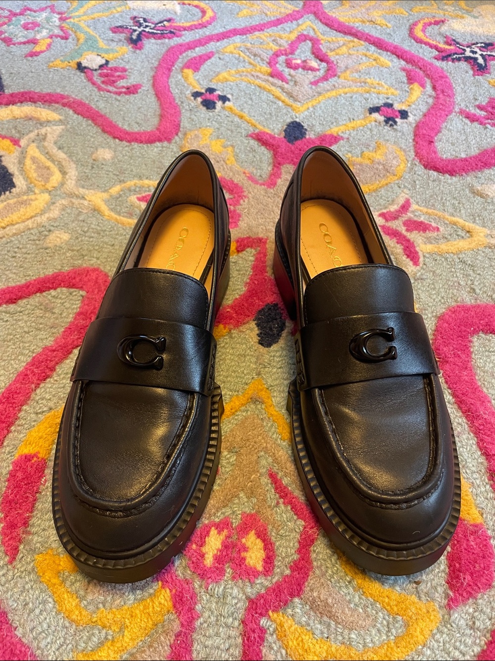 COACH Women's Leah Platform Loafers - Picture 7 of 12